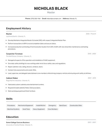 Resume example 2