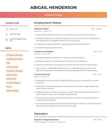 Resume example 3