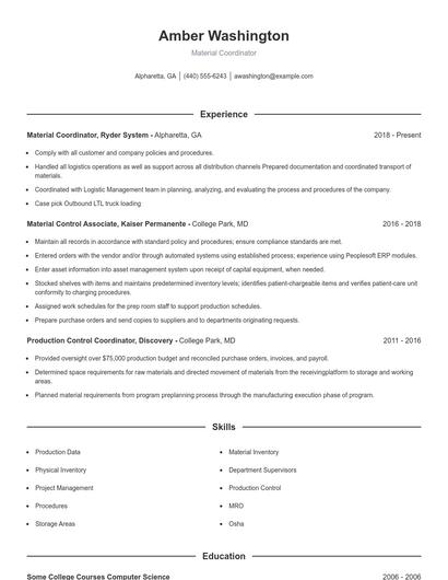 Resume example 1
