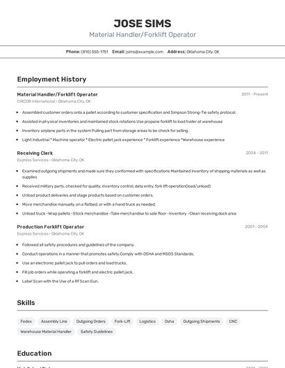 Resume example 2