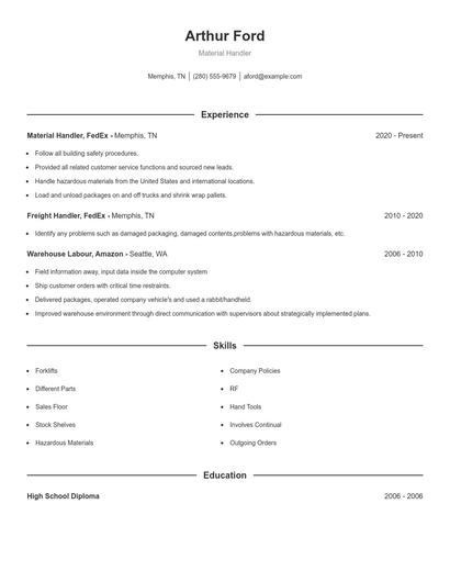 Resume example 1