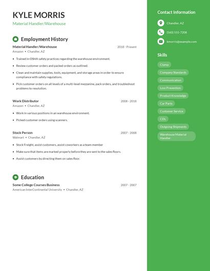 Resume example 5