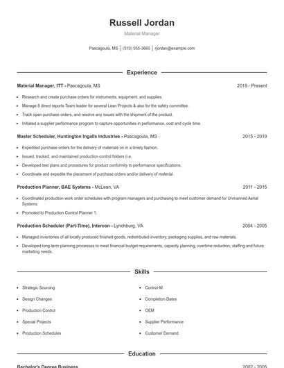 Resume example 1