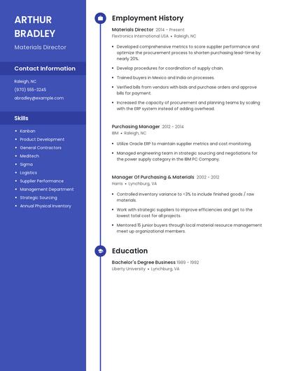 Materials Director Resume