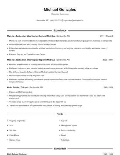 Resume example 1