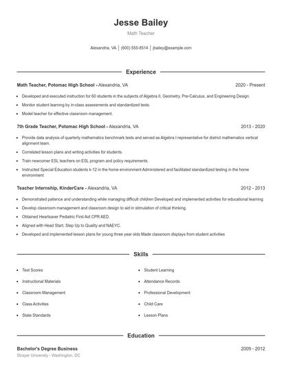 Resume example 1