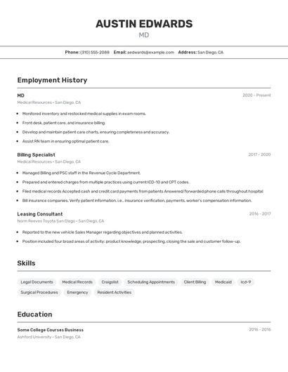 Resume example 2