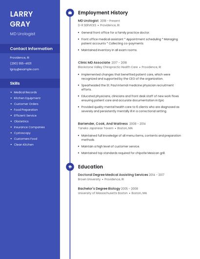MD Urologist Resume