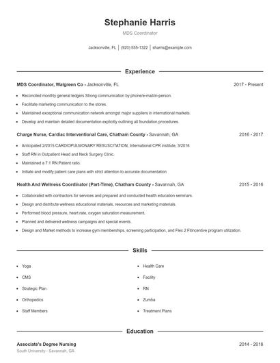 Resume example 1
