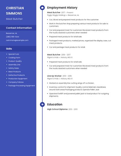 Meat Butcher Resume