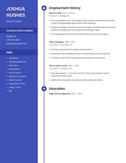 Meat Cutter Resume