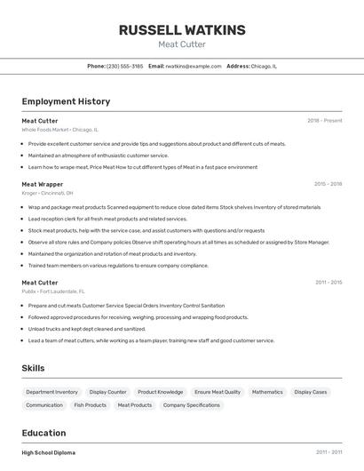 Resume example 2
