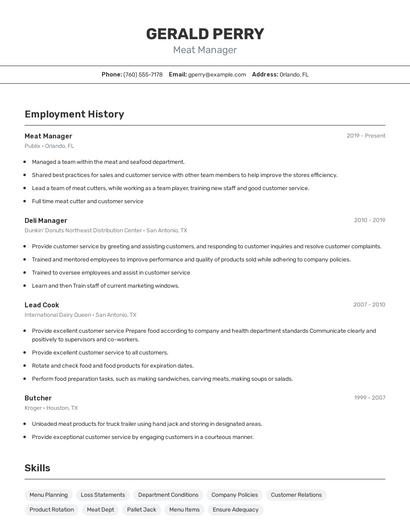 Resume example 2