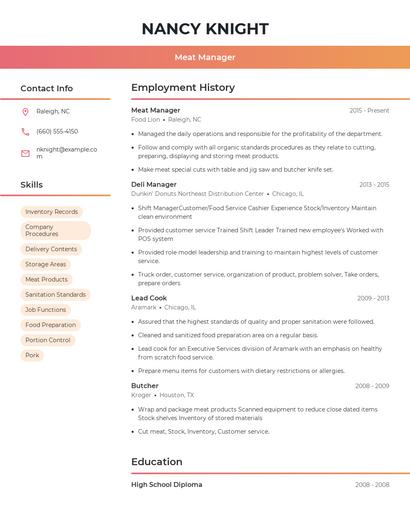 Resume example 3
