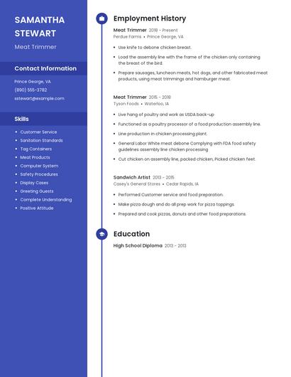 Meat Trimmer Resume