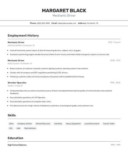 Resume example 2