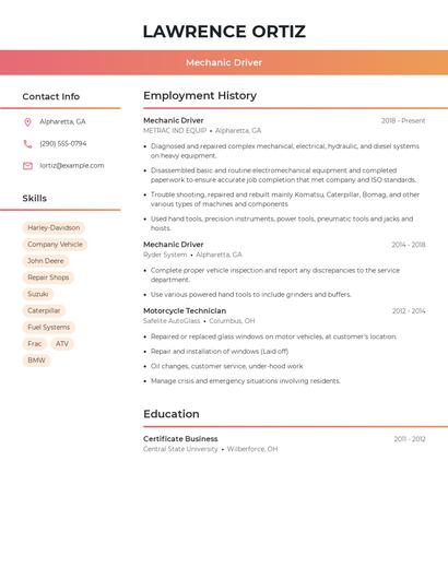 Resume example 3