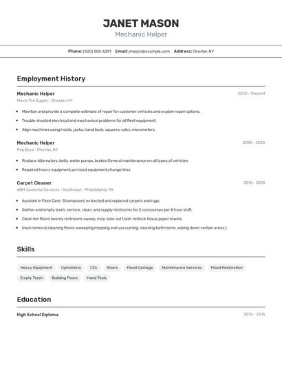 Resume example 2