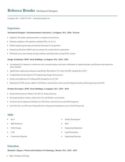 Mechanical Designer Resume