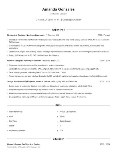 Resume example 1