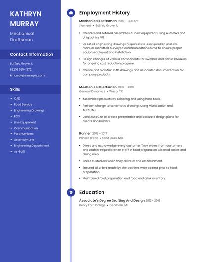 Mechanical Draftsman Resume