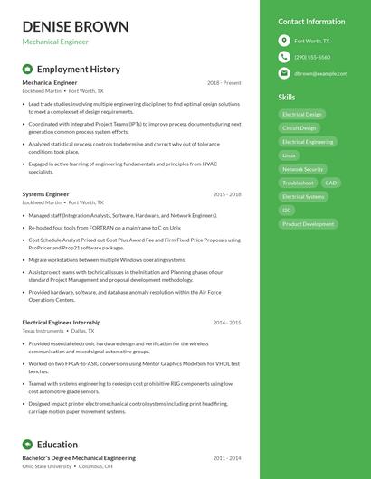 Resume example 5