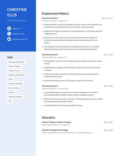 Mechanical Expert Resume