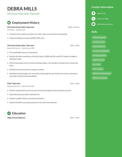 Resume example 5