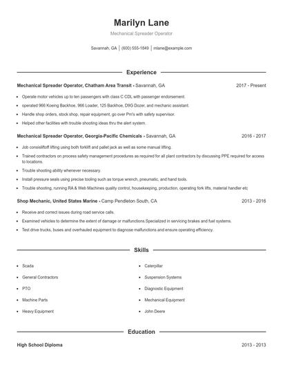 Resume example 1