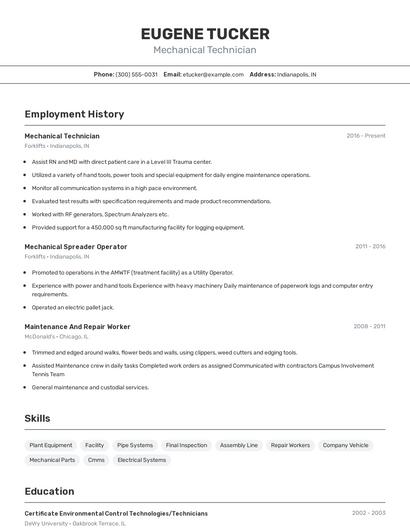Resume example 2