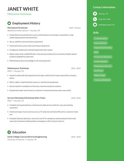 Resume example 5