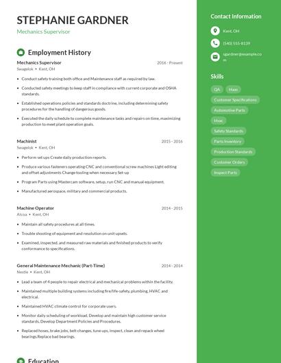 Resume example 4