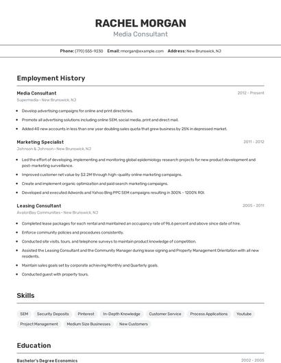 Resume example 2