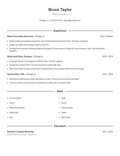 Resume example 1