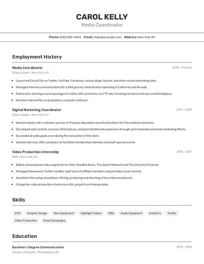Resume example 2