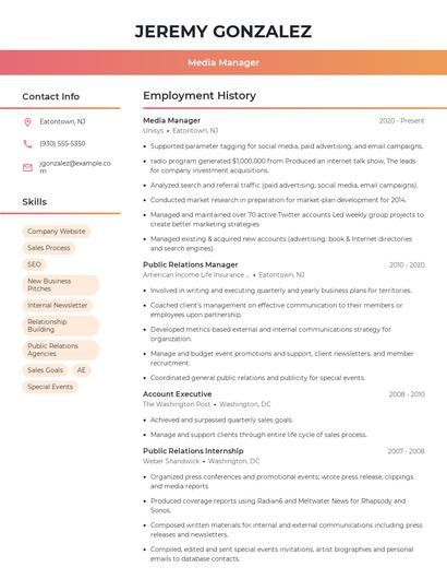 Resume example 3