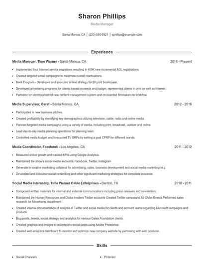 Resume example 1