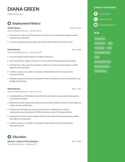 Resume example 5