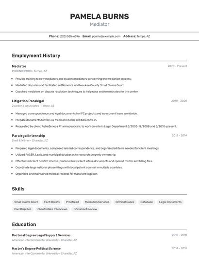 Resume example 2