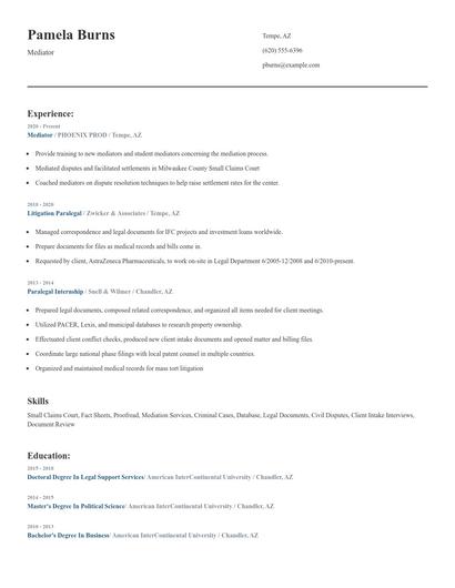 Mediator Resume