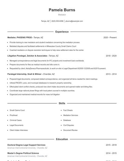 Resume example 1