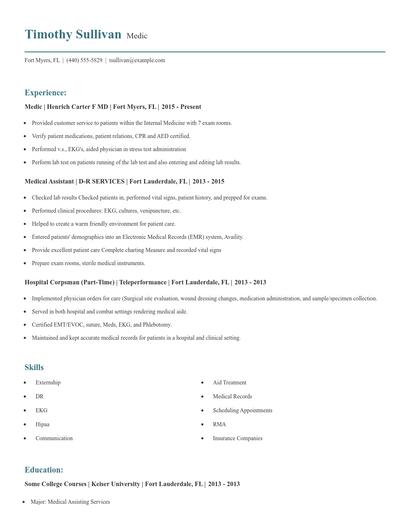 Medic Resume