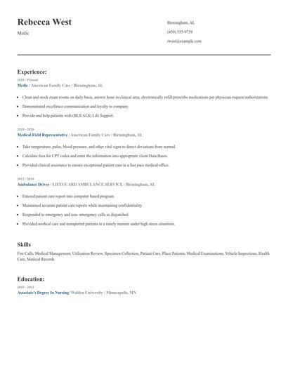 Medic Resume