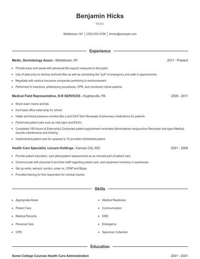 Medic Resume