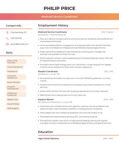 Resume example 3