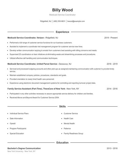 Resume example 1