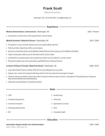 Resume example 1