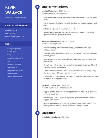 Medical Assembler Resume