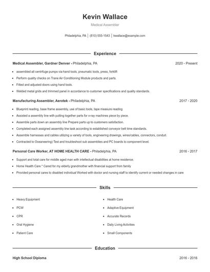 Resume example 1