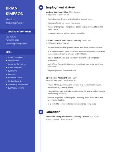Medical Assistant/Biller Resume